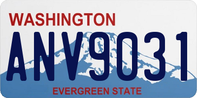 WA license plate ANV9031