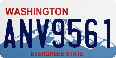 WA license plate ANV9561