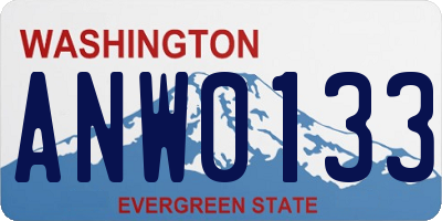 WA license plate ANW0133