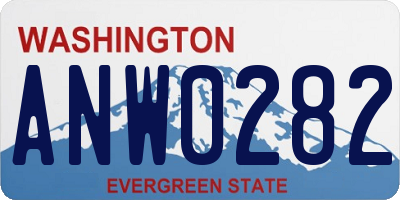 WA license plate ANW0282