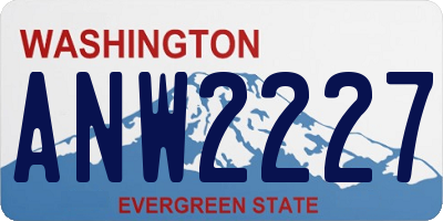WA license plate ANW2227