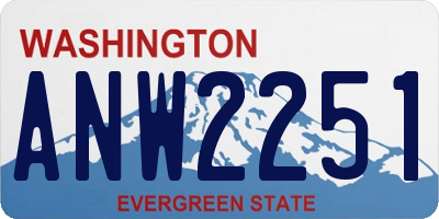 WA license plate ANW2251