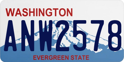 WA license plate ANW2578