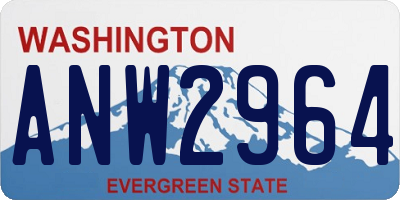 WA license plate ANW2964
