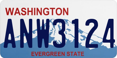 WA license plate ANW3124