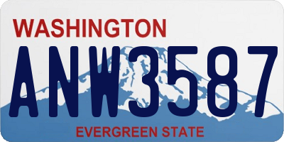 WA license plate ANW3587