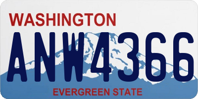 WA license plate ANW4366