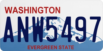 WA license plate ANW5497