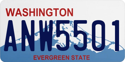 WA license plate ANW5501