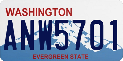 WA license plate ANW5701