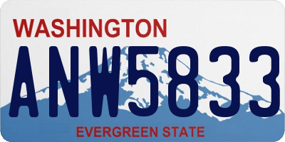 WA license plate ANW5833