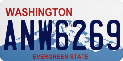 WA license plate ANW6269