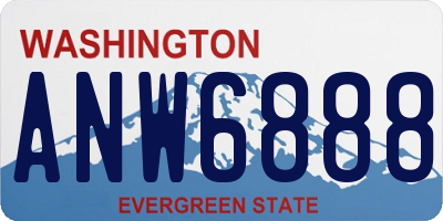WA license plate ANW6888