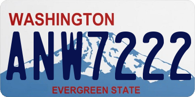 WA license plate ANW7222