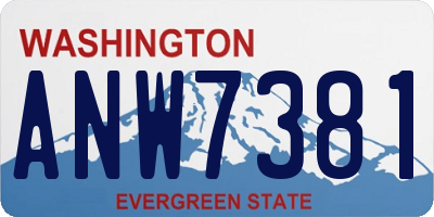 WA license plate ANW7381