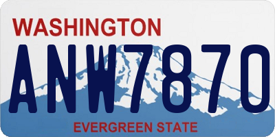 WA license plate ANW7870