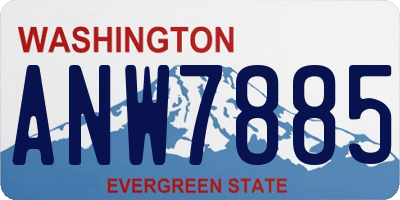 WA license plate ANW7885
