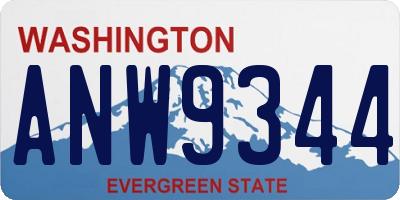 WA license plate ANW9344