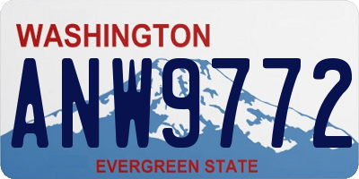 WA license plate ANW9772