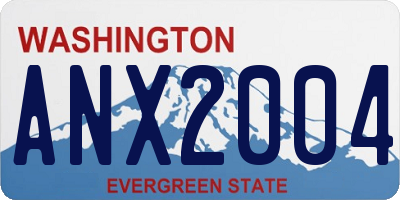WA license plate ANX2004