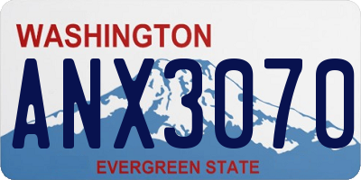 WA license plate ANX3070
