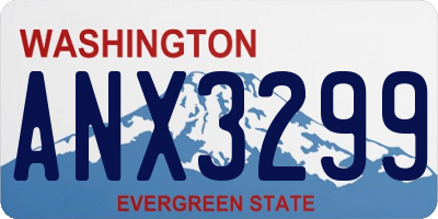WA license plate ANX3299