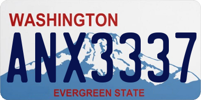 WA license plate ANX3337