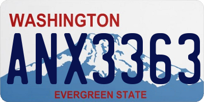 WA license plate ANX3363