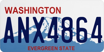 WA license plate ANX4864