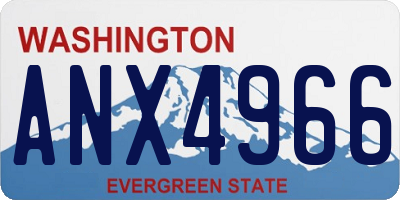 WA license plate ANX4966