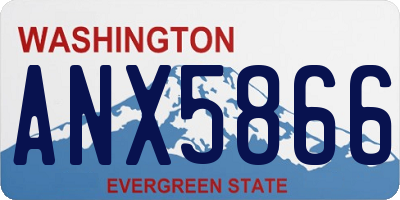 WA license plate ANX5866