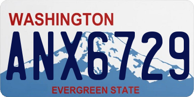 WA license plate ANX6729