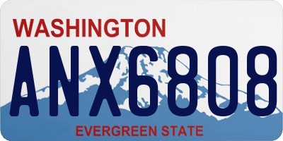 WA license plate ANX6808