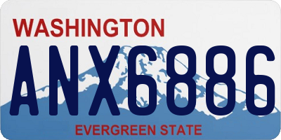WA license plate ANX6886