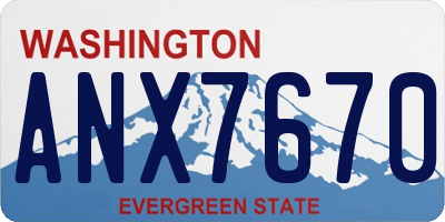 WA license plate ANX7670