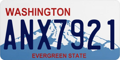 WA license plate ANX7921