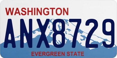 WA license plate ANX8729