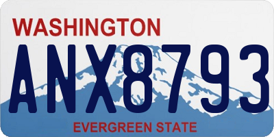 WA license plate ANX8793
