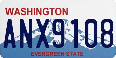 WA license plate ANX9108