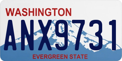 WA license plate ANX9731