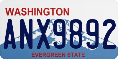 WA license plate ANX9892