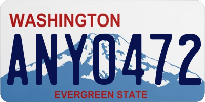 WA license plate ANY0472