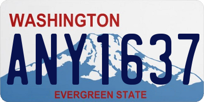 WA license plate ANY1637