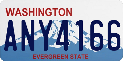WA license plate ANY4166