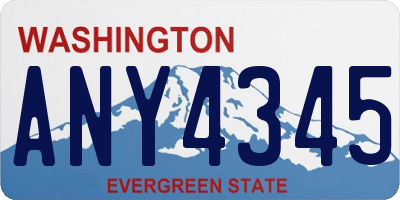 WA license plate ANY4345