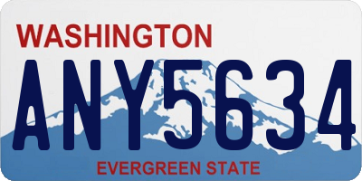 WA license plate ANY5634