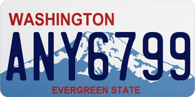WA license plate ANY6799