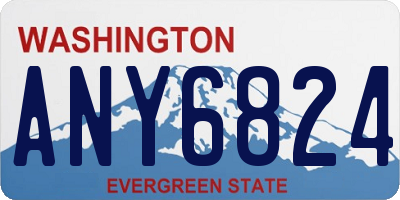WA license plate ANY6824