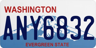 WA license plate ANY6832