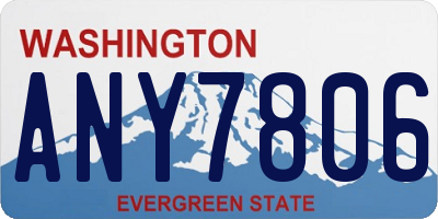 WA license plate ANY7806